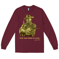 Burgundy the outlaw josey wales Long Sleeve Tee - linhVisuals