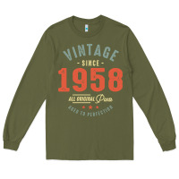 Army Green Vintage Since 1958 - 64th Birthday Retro Classic Long Sleeve Tee - linhVisuals