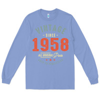 Colony Blue Vintage Since 1958 - 64th Birthday Retro Classic Long Sleeve Tee - linhVisuals