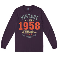 Plum Vintage Since 1958 - 64th Birthday Retro Classic Long Sleeve Tee - linhVisuals