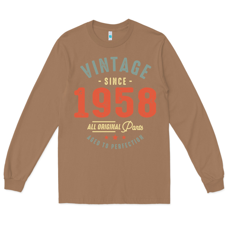 Vintage Since 1958 - 64th Birthday Retro Classic Long Sleeve Tee by linhVisuals | Teevron