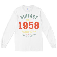 White Vintage Since 1958 - 64th Birthday Retro Classic Long Sleeve Tee - linhVisuals