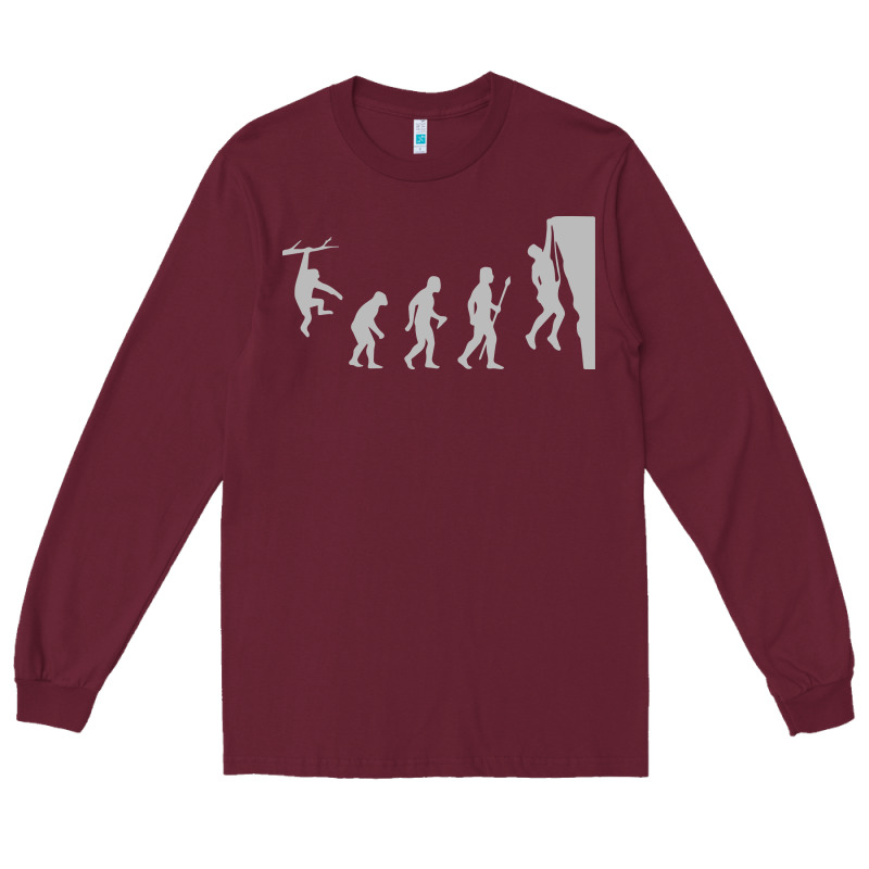 Funny Rock Climbing Evolution Long Sleeve Tee by linhVisuals | Teevron