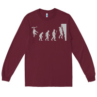 Burgundy funny rock climbing evolution Long Sleeve Tee - linhVisuals