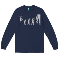 Navy funny rock climbing evolution Long Sleeve Tee - linhVisuals