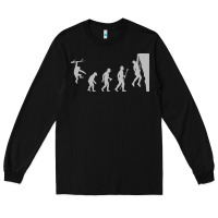 Black funny rock climbing evolution Long Sleeve Tee - linhVisuals