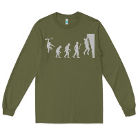 Army Green funny rock climbing evolution Long Sleeve Tee - linhVisuals