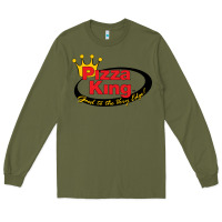 Army Green Pizza King Cowboy Long Sleeve Tee - linhVisuals