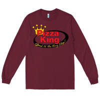 Burgundy Pizza King Cowboy Long Sleeve Tee - linhVisuals
