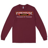 Burgundy Firehouse Subs Long Sleeve Tee - linhVisuals