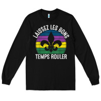 Black laissez les bons temps rouler gift mardi gras masquerade t shirt Long Sleeve Tee - linhVisuals