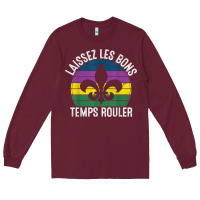 Burgundy laissez les bons temps rouler gift mardi gras masquerade t shirt Long Sleeve Tee - linhVisuals