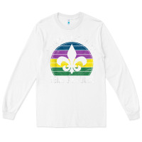 White laissez les bons temps rouler gift mardi gras masquerade t shirt Long Sleeve Tee - linhVisuals