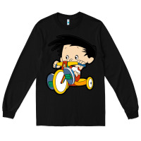 Black bobby on his bike   bobbys world Long Sleeve Tee - linhVisuals