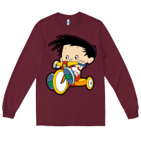 Burgundy bobby on his bike   bobbys world Long Sleeve Tee - linhVisuals