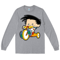Heather Grey bobby on his bike   bobbys world Long Sleeve Tee - linhVisuals