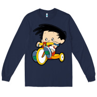 Navy bobby on his bike   bobbys world Long Sleeve Tee - linhVisuals