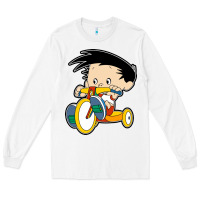 White bobby on his bike   bobbys world Long Sleeve Tee - linhVisuals