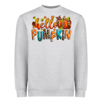 Heather Grey Hello pumpkin Heavyweight Sweatshirt - RanaPortraitStore