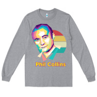 Heather Grey wpap phil collins rock Long Sleeve Tee - linhVisuals