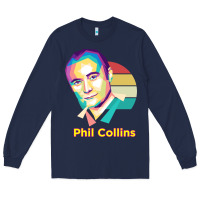 Navy wpap phil collins rock Long Sleeve Tee - linhVisuals