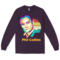 Plum wpap phil collins rock Long Sleeve Tee - linhVisuals