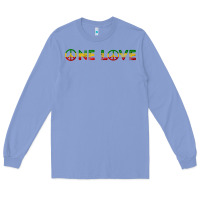 Colony Blue one love rasta reggae music rastafarian lover jamaica peace t shirt Long Sleeve Tee - linhVisuals