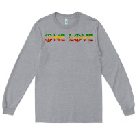 Heather Grey one love rasta reggae music rastafarian lover jamaica peace t shirt Long Sleeve Tee - linhVisuals