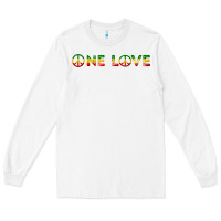 White one love rasta reggae music rastafarian lover jamaica peace t shirt Long Sleeve Tee - linhVisuals