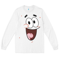 White sponge.bob squa.re.pants patrick face portrait Long Sleeve Tee - linhVisuals