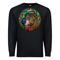 Black Longhorn Cow Christmas Premium Sweatshirt - RanaPortraitStore