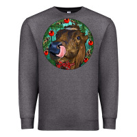 Charcoal Heather Longhorn Cow Christmas Premium Sweatshirt - RanaPortraitStore