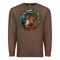 Chestnut Longhorn Cow Christmas Premium Sweatshirt - RanaPortraitStore
