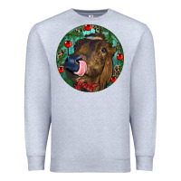 Heather Grey Longhorn Cow Christmas Premium Sweatshirt - RanaPortraitStore