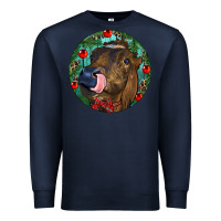 Navy Longhorn Cow Christmas Premium Sweatshirt - RanaPortraitStore