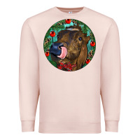 Pale Pink Longhorn Cow Christmas Premium Sweatshirt - RanaPortraitStore