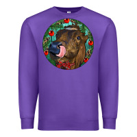 Purple Longhorn Cow Christmas Premium Sweatshirt - RanaPortraitStore