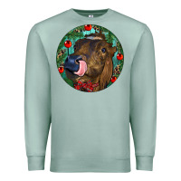Seafoam Longhorn Cow Christmas Premium Sweatshirt - RanaPortraitStore