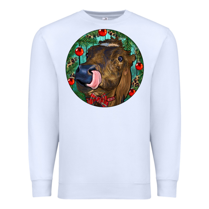 Longhorn Cow Christmas Premium Sweatshirt by RanaPortraitStore | Teevron