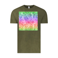 Watercolor Rainbow Tiger Seamless Pattern Vintage Tee | Teevron