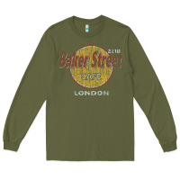 Army Green baker street cafe 221b london   sherlock holmes fans Long Sleeve Tee - linhVisuals