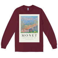 Burgundy Claude Monet 1888 Long Sleeve Tee - linhVisuals
