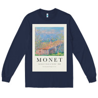 Navy Claude Monet 1888 Long Sleeve Tee - linhVisuals