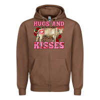 Chestnut hugs and kisses charolais bull Zipper Hoodie - RanaPortraitStore