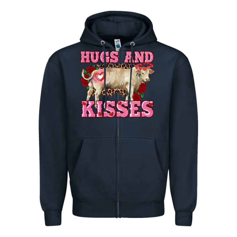 Hugs And Kisses Charolais Bull Zipper Hoodie by RanaPortraitStore | Teevron