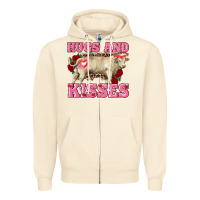 Sandshell hugs and kisses charolais bull Zipper Hoodie - RanaPortraitStore