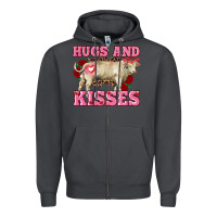 Smoke hugs and kisses charolais bull Zipper Hoodie - RanaPortraitStore