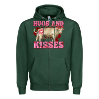 Sports Green hugs and kisses charolais bull Zipper Hoodie - RanaPortraitStore