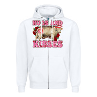 White hugs and kisses charolais bull Zipper Hoodie - RanaPortraitStore