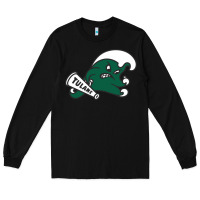 Black tulane green wave Long Sleeve Tee - linhVisuals
